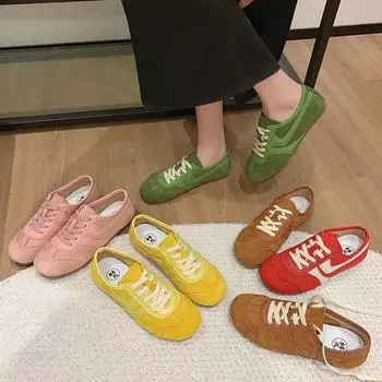 Ретро-лоскутные немецкие кроссовки женские летние новые плоские на шнуровке универсальные легкие спортивные кроссовки Cortez 35 розовый