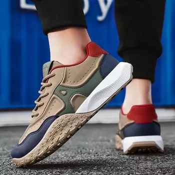 Retro low-top jogging shoes New trend platform casual sports shoes Outdoor running wear-resistant men s shoes 39