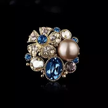 Retro Luxury Flower Brooch High-End Femininity Pearl Brooch Light Luxury Niche Design Pin Suit Accessories