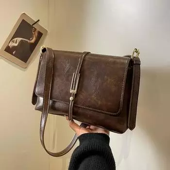 Ретро маленькая квадратная женская сумка универсальная сумка через плечо нишевый дизайн элегантная сумка через плечо высокого класса новый тренд зима