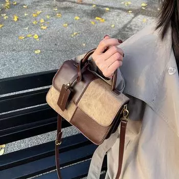 Ретро маленькая квадратная женская универсальная сумка через плечо 2025 Новинка чёрный