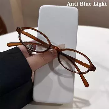 Ретро маленькая оправа для очков для девочек стиль ретро овальные очки женские очки декоративные компьютерные анти-синие очки