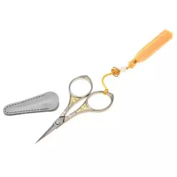 Ретро маленькая ракетка с хризантемой Цзоу, имитация ножниц, сделай сам, вышивка крестиком, солнечный цветок, красота, ремень, кожаный чехол, струящийся Су