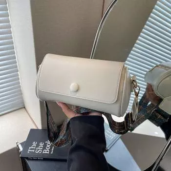 Ретро маленькая сумка женская сумка Niche Tide Spring универсальная широкополосная сумка-мессенджер через плечо сумка-цилиндр