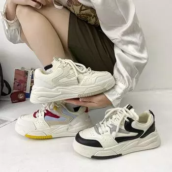 Ретро-маленькие белые туфли, детская весенне-осенняя новинка, модная обувь с толстой подошвой из кожи, универсальная повседневная обувь для сноуборда 35 красный