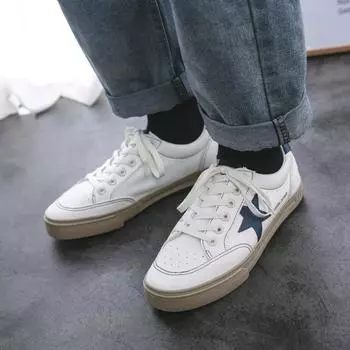 Ретро-маленькие белые туфли Star Board Shoes Популярные женские летние туфли для женщин Толстая подошва Спортивная и повседневная обувь для студентов 43