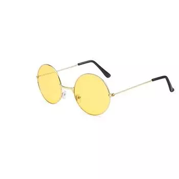 Ретро маленькие круглые солнцезащитные очки в стиле хиппи, модные круглые солнцезащитные очки в металлической оправе, очки для дискотек, яркие цвета, линзы для женщин и мужчин