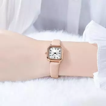 Ретро маленькие квадратные женские часы компактные водонепроницаемые поясные кварцевые часы повседневные римские весы темперамент дамы