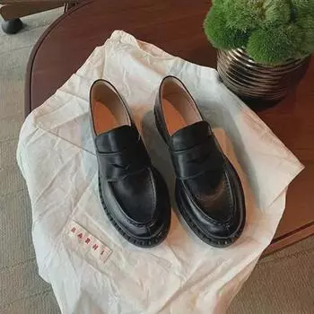 Ретро-мамины мокасины Grape Mom s Loafers в британском стиле: Женская обувь на толстом каблуке осень/зима 39