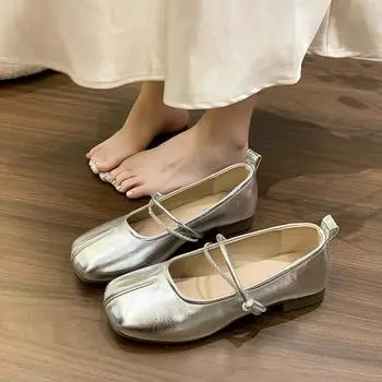 Retro Mary Jane single shoes women s new summer versatile flat bottom with skirt soft sole beanie shoes 35