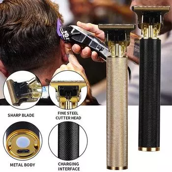 Ретро масляная головка, гравировка, бритвенный нож, электрический беспроводной триммер с нулевым зазором, машинка для стрижки волос, бритва, машинка для стрижки лысых волос