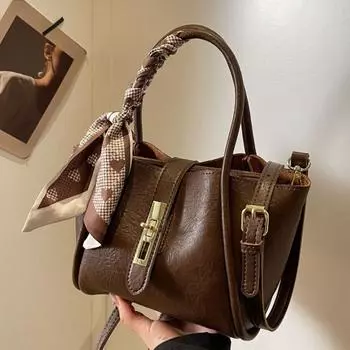 Ретро масляная восковая кожаная сумка для подмышек для женщин, новинка 2023 года, зимняя универсальная ручная сумка-ведро, модная сумка через плечо на одно плечо only bag