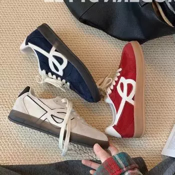 Ретро-подходящие по цвету дышащие туфли для женщин 2024 года, новые осенние туфли с круглой головкой, на шнуровке, на толстой подошве, легкие спортивные туфли 35 белый