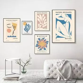 Ретро Матисс постер и принты абстрактная телесная настенная живопись на холсте красочная цветочная картина для гостиной скандинавский домашний декор 21cm30cm NoFrame