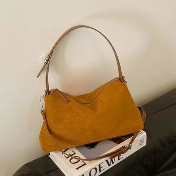 Ретро матовая сумка женская осенне-зимняя популярная модная универсальная сумка через плечо в иностранном стиле 30*9*18 коричневый