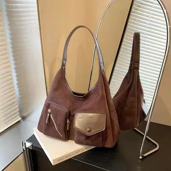 Ретро матовая текстура портативная сумка женская осень и зима большой емкости дизайн сумка через плечо для поездок на работу 35*10.5*33 розовый