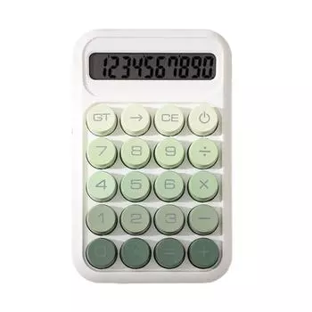 Retro Mechanical Calculator 10-Digit LED Display Calculator with Tilt Screen Tactile Keyboard Student Calculator for Office School