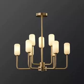 Ретро-медная люстра Постмодернистская гостиная Столовая Потолочные подвесные светильники Ресторанные люстры для отелей Светильники