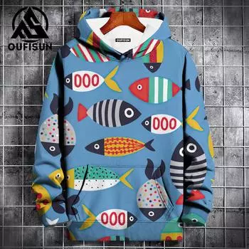 Мужские толстовки в стиле ретро с 3D-принтом слона в этническом стиле, мужская уличная длинная свободная толстовка с изображением животных, повседневная толстовка S