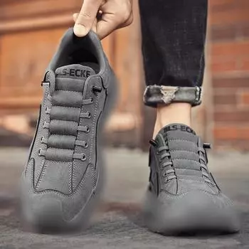 Retro men s shoes new spring men s casual tooling non-slip driving shoes four-season universal men s sports running shoes 39 чёрный