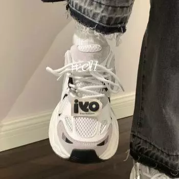 Retro mesh breathable light dad shoes girl autumn niche versatile casual shoes trendy shoes trendy girl 35