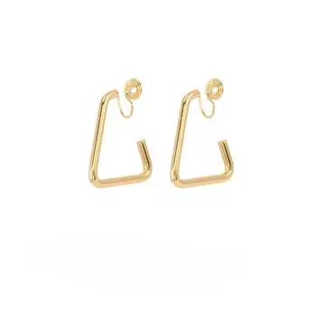 Ретро металлические геометрические треугольные серьги, роскошная спираль от комаров без пирсинга, зажим для ушей, женские