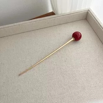 Ретро Металлические Палочки для Волос Подвеска из Стеклянных Бусин Заколка для Волос для Женщин Элегантный Китайский Стиль Древний Стиль Классические Ювелирные Аксессуары