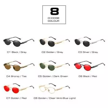 Ретро металлические панк женские солнцезащитные очки весенние ноги овальные рок оттенки мужские UV400