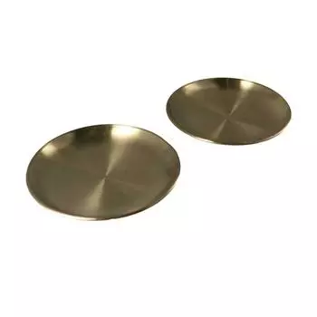 Ретро металлический золотой круглый кухонный поднос для фруктов и торта обеденная тарелка кухонная посуда сервировочное блюдо 14cm