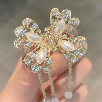 Ретро Милая Полая Бабочка Кисточка Заколка Для Волос Для Женщин Девочек Милая Заколка Для Волос Конский Хвост Элегантные Аксессуары Для Волос Подарки