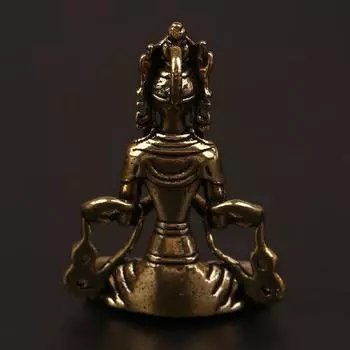 Ретро Мини Медный Медитация Дзен Буддизм Гостиная Будда Орнамент Украшения