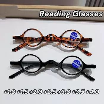 Ретро мини-очки для чтения в круглой оправе, персонализированные очки с леопардовым принтом для мужчин и женщин, очки против синего света и пресбиопии +1.0 леопардовый
