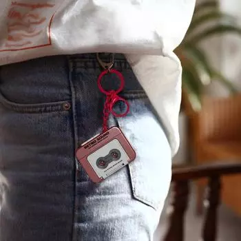 Ретро Мини Запись Музыкальная Шкатулка Подвеска Брелок Игрушка Двойная Гравировка Стиль 19-го Века Циклическое Воспроизведение 3 Песен Портативный Регистратор Орнамент синий