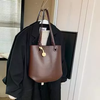 Ретро минималистская сумка-ведро для матери и сына, уникальная сумка через плечо, простота, мода, универсальная упаковка, высокая вместимость