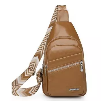 Ретро многофункциональная нагрудная сумка женская трендовая универсальная водонепроницаемая сумка через плечо простая мягкая кожаная сумка через плечо чёрный