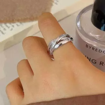 Ретро многослойное кольцо простое Джокер три кольца дизайн геометрическое кольцо модные ювелирные изделия подарок ювелирные изделия