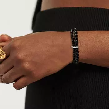 Ретро многослойный браслет из бисера эластичная нить регулируемый браслет ювелирные изделия для мужчин и женщин