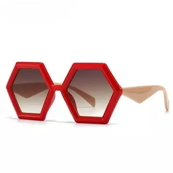 Ретро многоугольные квадратные солнцезащитные очки женские градиентные оранжевые чайные оттенки UV400 модные мужские двухцветные трендовые солнцезащитные очки