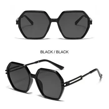 Ретро многоугольные очки в большой оправе, солнцезащитные очки в корейском стиле, интернет-знаменитости, персонализированные модные солнцезащитные очки в уличном стиле в одном стиле