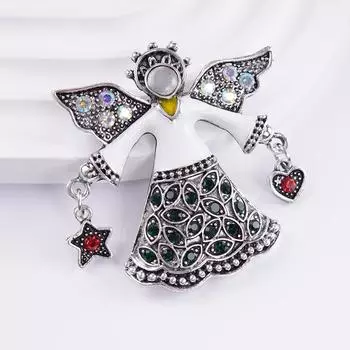 Ретро мода Белый ангел брошь темперамент элегантный булавка аксессуары источник одежда белый