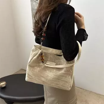 Ретро мода большая сумка через плечо повседневная большая сумка женская летняя новая простая сумка 2024 года чёрный