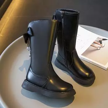 Ретро мода девушки короткие сапоги новые бархатные зимние туфли принцессы детские сапоги в британском стиле 23 yards inner length about 14.5cm