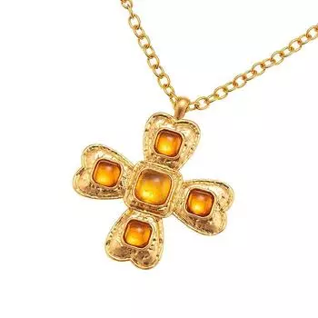 Ретро мода длинный крест четырехсторонний бант ожерелье кулон чокер модные аксессуары 1 pcs