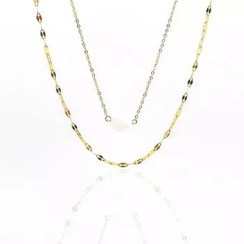 Ретро мода двухслойное ожерелье для женщин Ins стиль легкая роскошная высококачественная цепочка для губ из натурального камня ювелирные изделия
