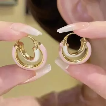 Ретро мода креативные висячие серьги для женщин розовый