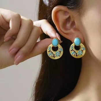 Ретро мода креативные женские серьги