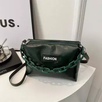 Ретро мода мягкая кожаная сумка через плечо женская цепочка 2024 весна новая универсальная сумка-мессенджер подушка сумка женская чёрный