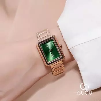 Ретро мода прямоугольные часы для рабочего места темперамент новый календарь кварцевые водонепроницаемые часы