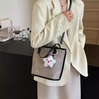 Ретро мода сумка-ведро для женщин 2024 года новая простая повседневная сумка через плечо нишевая трендовая сумка-мессенджер