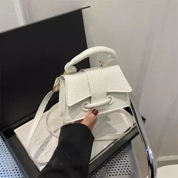 Ретро мода текстурированная сумка-седло женская летняя 2024 новая модная тенденция повседневная сумка через плечо сумка-мессенджер чёрный